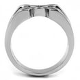 thumbnail image 3 of Luxe Jewelry Designs Men's Stainless Steel X Shaped Ring with Cubic Zirconia - Size 10 (Pack of 2), 3 of 4