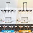 thumbnail image 4 of LovingAHome 5-Light Glass Pendant Light for Kitchen Island Adjustable Height for Kitchen Island Restaurant Bar, 4 of 7