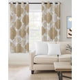 thumbnail image 2 of Light Brown Moroccan Blackout Curtains 90 Inches Long, Modern Geometric Abstract Art Thermal Insulated Black Out Curtains, Darkening Window Curtain Drapes for Bedroom Living Room 52"x90" 2 Panels, 2 of 9