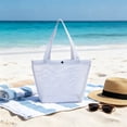 thumbnail image 4 of MMJ Mesh Beach Bag Portable Shoulder Tote 16.14x6.69x10.63in Small Folding Shopping Bag Travel Storage, 4 of 6