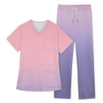 thumbnail image 5 of GXIPO Nursing Uniform Womens Scrub Sets V-Neck Scrub Top & Pants with Pockets Tie Dye Stretchy Workwear, 5 of 6