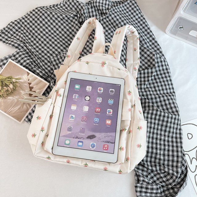Bolsa Mochila de moda Mochila escolar floral Estampado de viaje para estudiantes Mochila de hombro (Blanco) Ehuebsd Para Estrenar