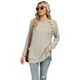 thumbnail image 1 of KYAIGUO T-Shirt Décontracté à Manches Longues pour Femmes Tunique Chandail en Molleton Hauts S-2TG Col Rond T-Shirts Blouses, 1 of 9
