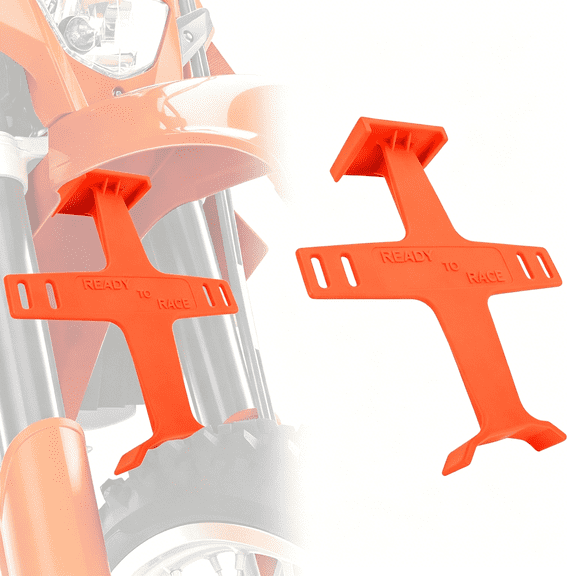 RIONIMA Universal Motorcycle Fork Guard Suspension Support Brace Transportation Tool Tie Down Seal Saver Protection Plastic For Dirt Bike Motocross Accessories Orange
