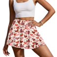 thumbnail image 3 of HELLHERO Heart Pattern Polyester Spandex Fabric Tennis Skirt with Built-in Shorts, 2 Side Pockets Comfortable Athletic Skort for Yoga Hiking Golf, 3 of 9