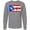 AC-Heather Grey, variant on Puerto Rico Flag in Text Long Sleeve T-Shirt