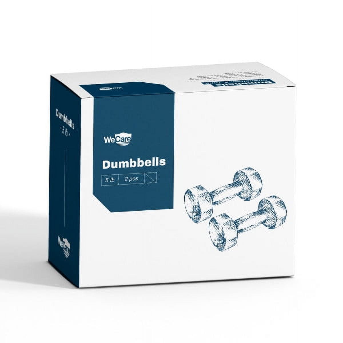 WeCare Fitness, 5lb Neoprene Dumbbell, Pair - Blue