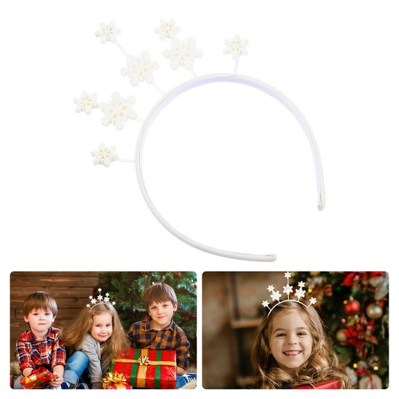 Luxshiny 1Pack Glitter Snowflake Headband Iron Party Decoration for Festival Celebration