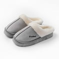 thumbnail image 5 of House Slippers for Women Non-Slip Flat Heel Closed Toe Slip-on Slides Women's Casual Winter Thickened Velvet Warm Shoes Casual Flat Shoes Light Gray 7, 5 of 5