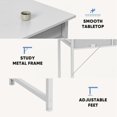 thumbnail image 6 of Atilioo 31" Small Computer Desk with 2 Fabric Drawers & Headphone Hook, PC Writing Study Table with Sturdy Metal Frame, Easy Assembly for Home Office, White, 6 of 7