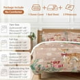 thumbnail image 6 of Christmas Deer Bedding Duvet Cover Set Queen Size 4 Pieces Xmas Gift Bells Pine Cone Brown Wood Grain Bedding Set with Zipper Closure, 1 Comforter Cover 90x92 Inches 1 Flat Sheet & 2 Pillow Cases, 6 of 7