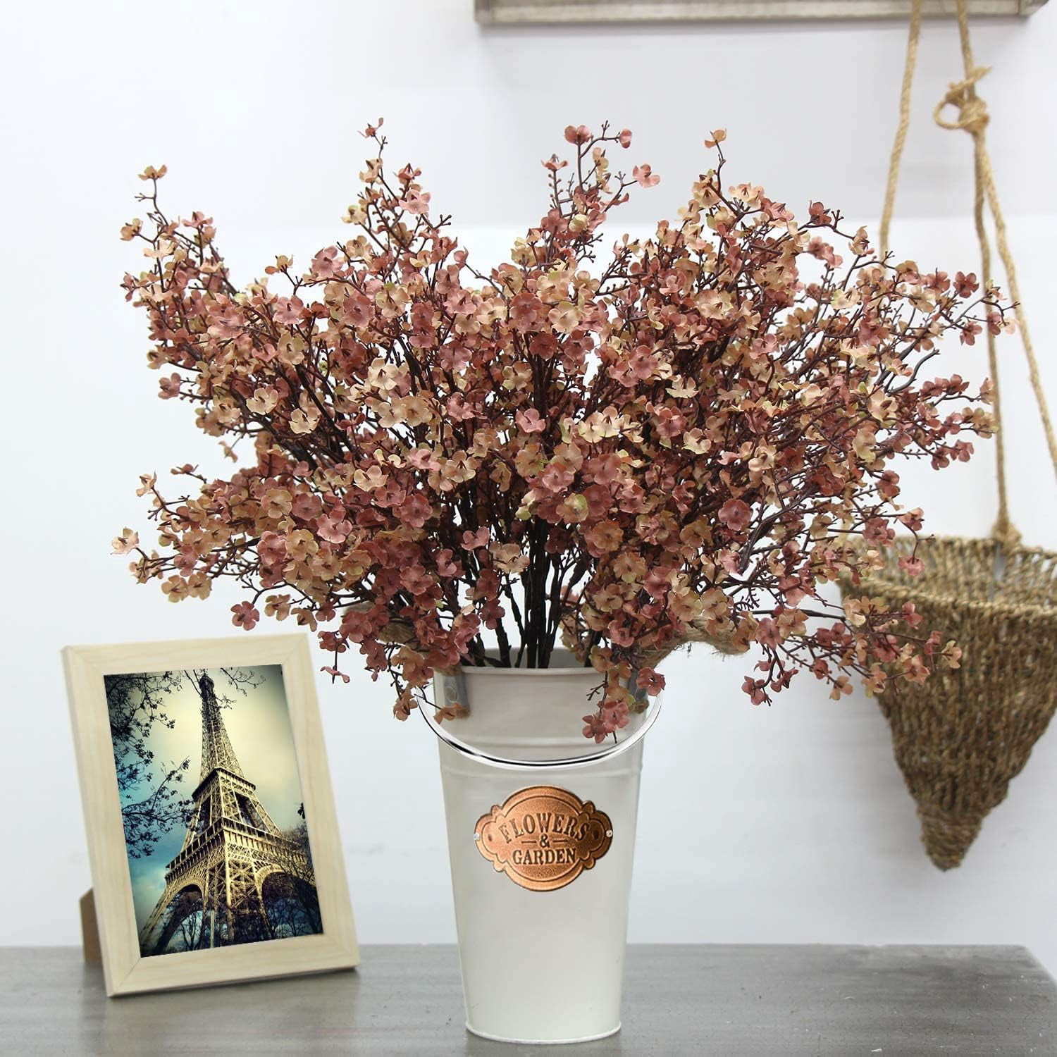 Babys Breath Artificial Flowers 10 Bulk Faux Silk Flower DIY Bouquet Fake Floral for Home Office Kitchen Wedding Restaurant Centerpieces Christmas Party Decor