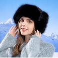 thumbnail image 4 of ZSQDM Hood Ski Over Windproof Plush Hood Fuzzy Ski Winter Adjustable Women Men beanie for Women Summer Hats for Women Bomber Hats Newsboy Cap for Men, 4 of 6