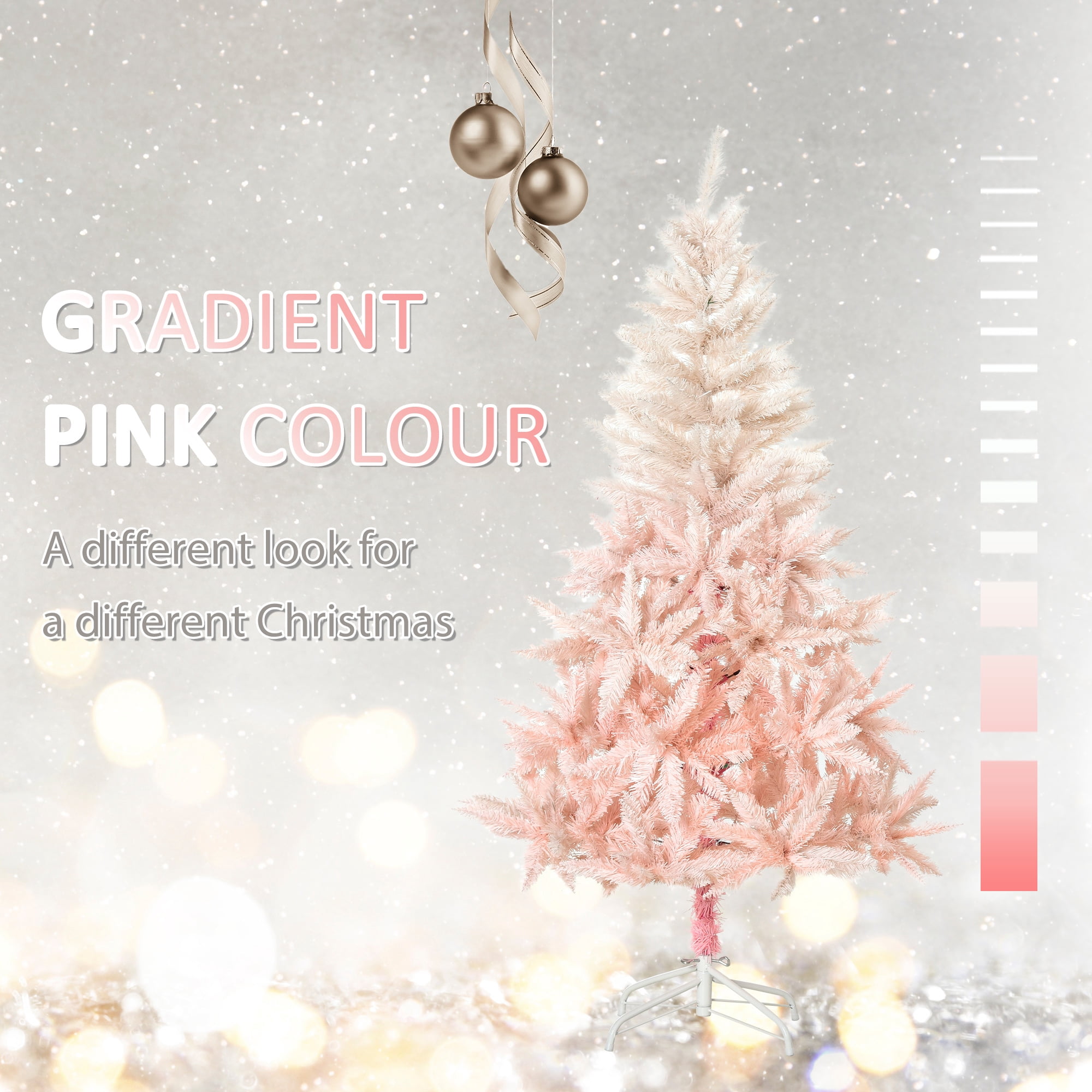 6ft Unlit Pink Christmas Tree 800 Tips Flame Retardant Indoor Holiday Decor