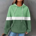 thumbnail image 2 of Fashion Color Block Pullover Hoodie Women, Loose Fit Long Sleeve Sweatshirt with Hood and Pocket, Ideal for Everyday Autumn Winter Wear Mint Green, 2 of 6