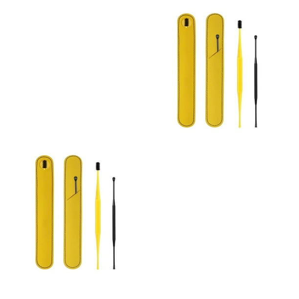 Soidarity Removedor de cera de oído giratorio de 360 °, herramienta de extracción de palillos para el cuidado de la salud de doble cabeza, Amarillo 2piezas Soidarity CBP491885