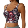 thumbnail image 2 of Pofeuu Rose Flowers Print Sports Bra for Women Sexy Vest Yoga Running Gym Fitness Crop Bras Tops-Large, 2 of 8