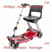 Free Rider USA - Luggie Classic - Compact Lightweight Foldable Scooter - 4-Wheel - Cherry Red