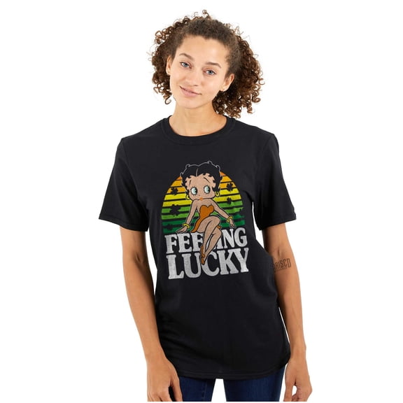 Betty Boop Saint Paddys Feeling Lucky Women's Graphic T Shirt Tees Brisco Brands S