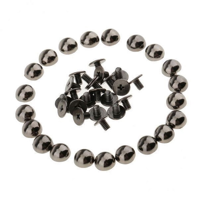 Remaches de cúpula de seta Sunnimix 2x20 piezas Tachuelas para Bolso Artesanal de cuero 8mm gris