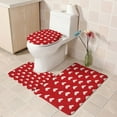 thumbnail image 4 of 4 Pcs Valentine's Day Shower Curtain Set with Non Slip Rugs Toilet Lid Cover Bath Mat U Shaped Mat Bathroom Curtain with 12 Hooks Waterproof Shower Curtain Decor, 4 of 6