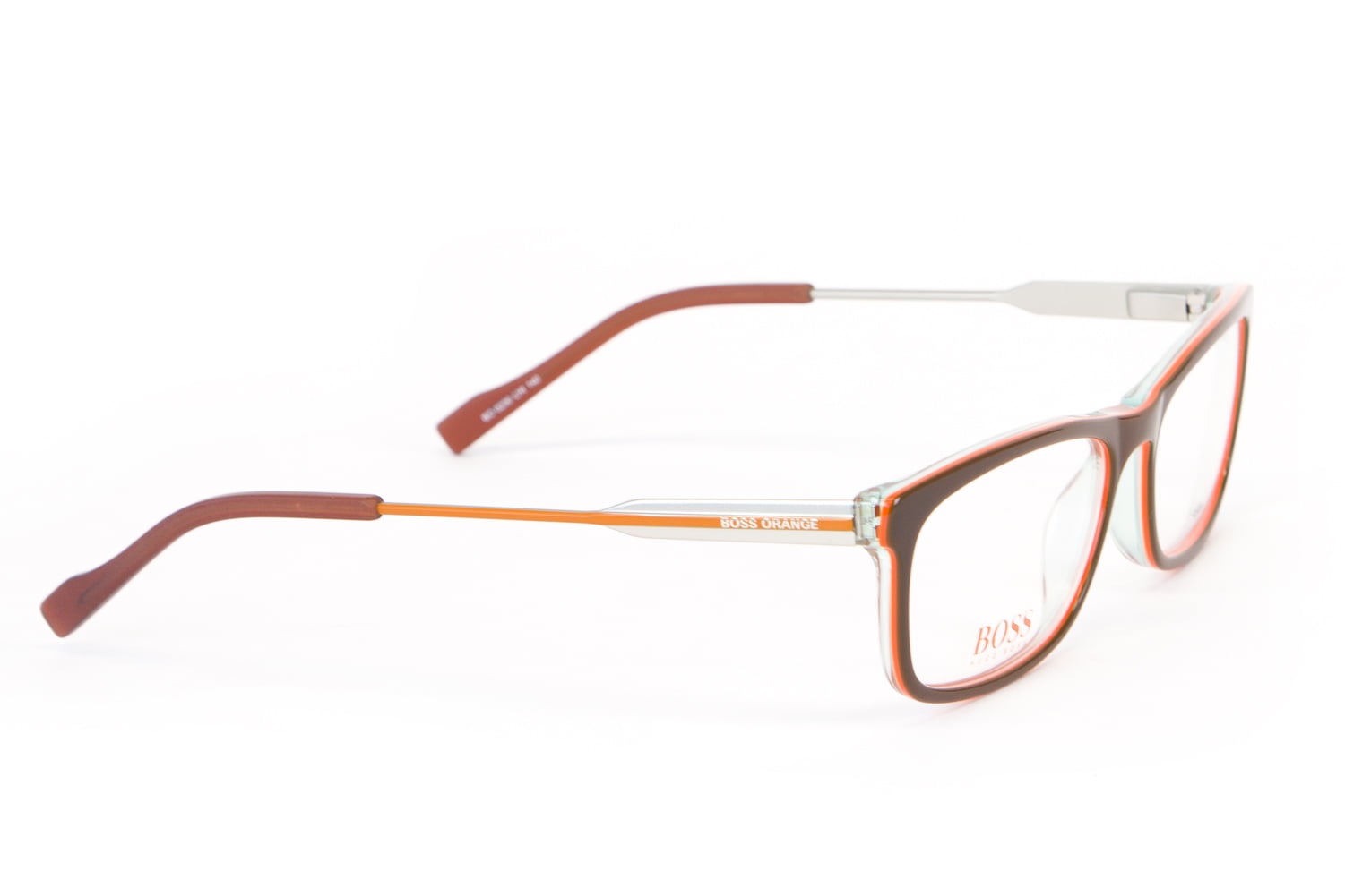 Boss Orange Rectangular Eyeglass Khaki/Orange/Green 57mm Frames