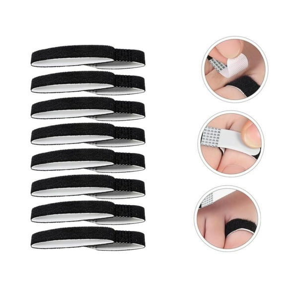 Finger Straps,Reusable Toe Straighteners for Home,5.5x0.5x0.08In Portablr Finger Tape for Outdoor,QZS Black Toe Straps for Home,10Pcs