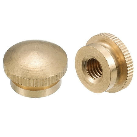 

Knurled Thumb Nuts 2 Pack M8 x D20mm x H12mm Brass Blind Hole Knurled Thumb Nuts