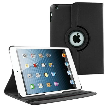 Ipad Keyboard Case White iPad 2 3 4 (9.7 inch), Case KIQ PU Leather Folio Swivel Rotating Protective Fitted Multi-View Tablet Cover For (OLD Release 2011~2012) Apple iPad 2nd, 3rd, 4th Gen (Black) ()