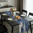 thumbnail image 2 of Retro Navy Blue White Table Runner 70 Inches Long, Marble Abstract Art Kitchen Coffee Dining Table Decoration for Home Party Birthday Wedding Home Decor 13x70 Inches, 2 of 8