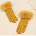 thumbnail image 6 of Fesfesfes Women's Fashion Velvet Gloves Solid Color Thicken Gloves Outdoor Windproof Suede Warm Gloves, 6 of 8