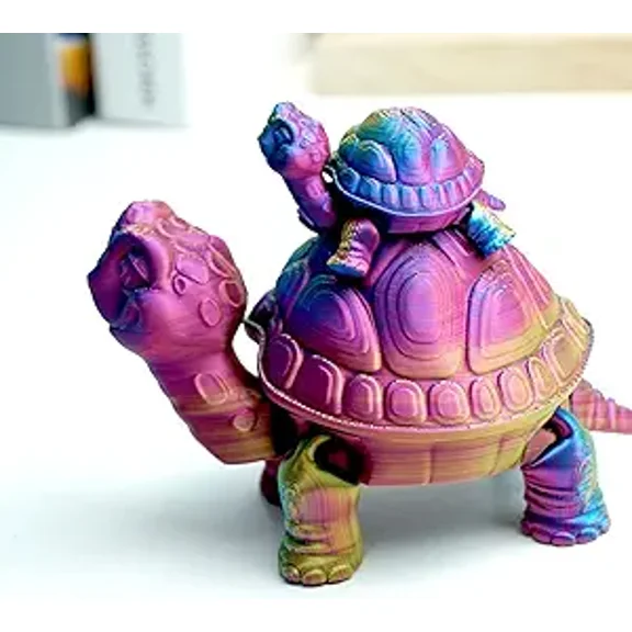 Baby Turtle Inside The Turtle Shell 3D Printed Tortoise Model,Flexible Animals Toy Statue,Movable Joints,Home Office Decor,Interesting Toys,Festival Gifts toco,Fidget Toys, Executive Desk Animals Toy
