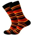 thumbnail image 1 of Chaussettes Rayées Orange Rouge Brûlé de Sock Panda (Adulte Grand), 1 of 3