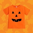thumbnail image 2 of XEGLSBU Girl Boy T Shirts Halloween Shirt Cute Pumpkin Shirt for Kids Short Sleeve Tee Fall Tops Orange Size 6-7 Years, 2 of 5