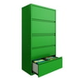 thumbnail image 4 of Hirsh 36 inch Wide 5 Drawer Metal Lateral File Cabinet for Home and Office, Holds Letter, Legal and A4 Hanging Folders, Screamin' Green, 4 of 5