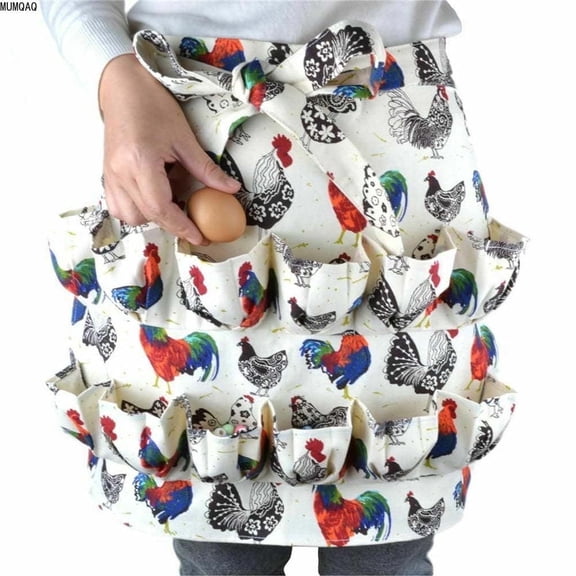 MUMQAQ Egg Apron Clearance! Egg Collecting Apron, 12 Deep Pockets Eggs Collecting Gathering, Multi-Pocket Egg Collecting Apron, Disposable Apron, Egg Apron