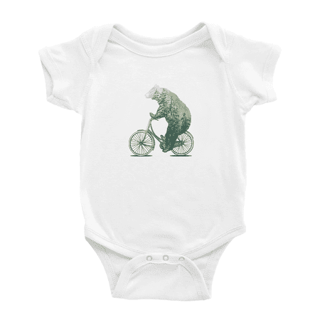 

Bear Bicycle Forest Funny Baby Bodysuit Boy Girl Unisex