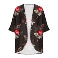 thumbnail image 4 of Cárdigan de manga larga para mujer, estampado, informal, blusa, abrigo, 4 of 5