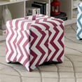 thumbnail image 2 of Furniture of America Calta Contemporary Fabric Cube Ottoman in Red, 2 of 3