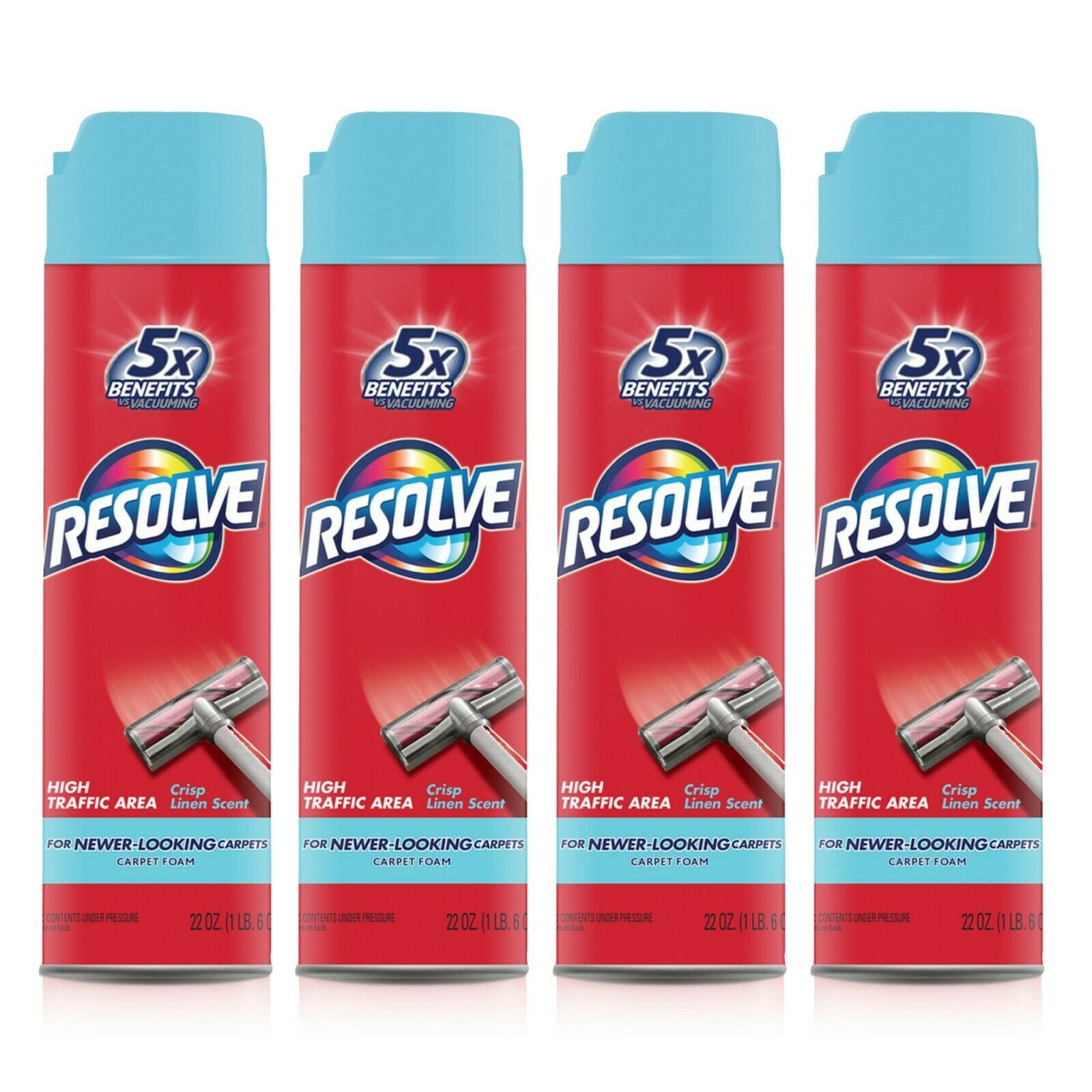 Resolve High Traffic Carpet Foam, Crisp Linen, Cleans Freshens Softens & Removes Stains 22 oz