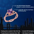 thumbnail image 2 of Gem Stone King 1.20 Ct Round Purple Amethyst 18K Rose Gold Plated Silver Ring, 2 of 6