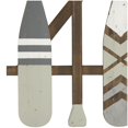 thumbnail image 4 of DecMode Light Gray Wood Arrow and Stripe Patterned Paddle Wall Decor with Arrow and Stripe Patterns, 4 of 14