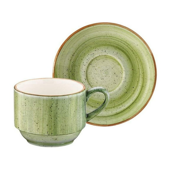 Therapy Stacking 3 oz. Espresso Cup Saucer Set for 2