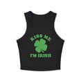 thumbnail image 3 of Original Kiss Me Im Irish Clover Micro Rib Racer Tank Top, 3 of 6