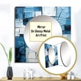 thumbnail image 3 of Designart "Cubist Struggle In Blue And White" Abstract Shapes Square Mirror For Wall Decor - Large Blue Square Mirror Printed Wall Decor - Modern Square Living Room Mirror, 3 of 5