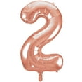 thumbnail image 2 of Unique Industries Foil Big Number 2 Shaped 34" Bronze Solid Print Birthday Balloon, 2 of 4