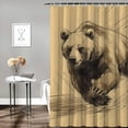 thumbnail image 2 of WYYP Waterproof Shower Curtain with Hooks - A Strong and Powerful Grizzly Bear Design - Multiple Sizes - 100% Polyester Fiber - Home Bathtubs Bathroom Curtain Decoration White, 2 of 7