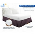 thumbnail image 2 of HNB Store Ruffled Bed Skirt Easy Fit 12" inch Drop | Microfiber Made | Decorative Short Queen Size Bedskirt | Plum, 2 of 7