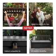Keter Solana Outdoor Seating 70 Gallon Resin Deck Box, Grey