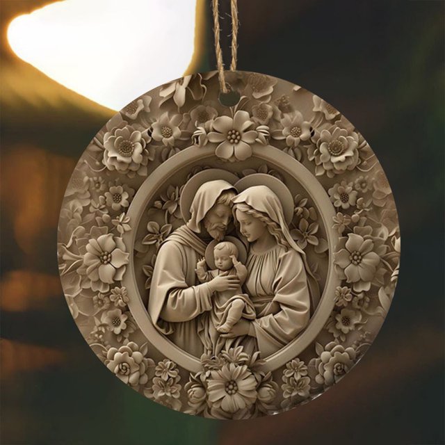 Decoración Colgante Decorativa 2D con Ambiente Navideño y Belén
